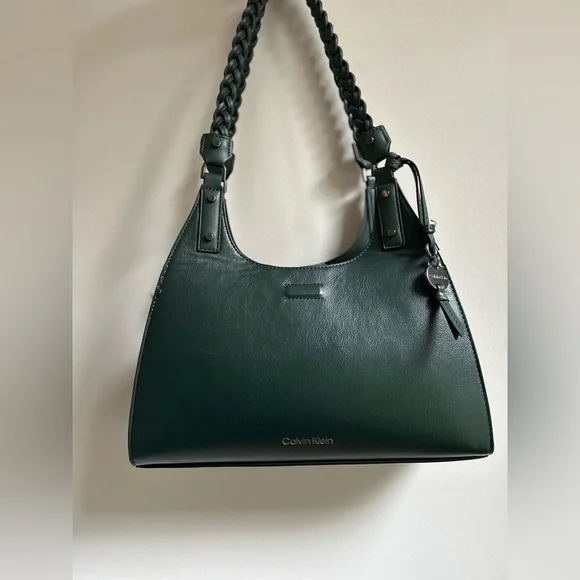 Calvin Klein Boho Dark Green Satchel - Picture 5 of 9
